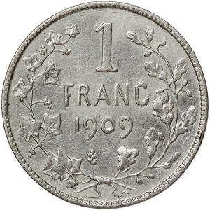 Belgium, Leopold II, 1 Franc 1909