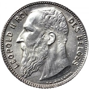 Belgium, Leopold II, 1 Franc 1909