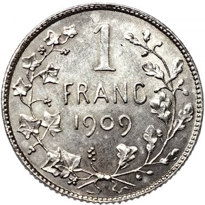 Belgium, Leopold II, 1 Franc 1909