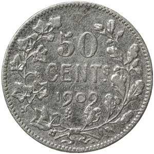 Belgicko, Leopold II, 50 centov 1909