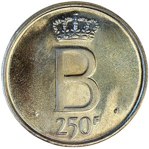 Belgio, Baudouin, 250 franchi 1976