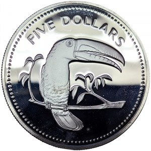 Belize, Elizabeth II, 5 Dollars 1975