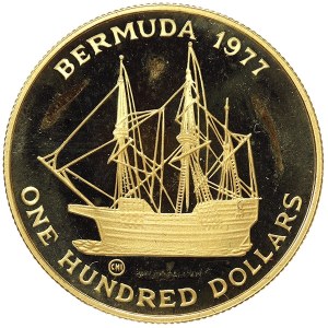 Bermuda, Elisabetta II, 100 dollari 1977, CHI Valcambi, Balerna
