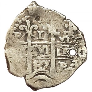 Bolivia, Charles II, 1 Real (Cob) 1687, Potosí