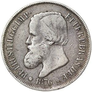 Brazil, Pedro II, 500 Reis 1876