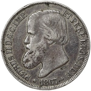 Brazil, Pedro II, 200 Reis 1867