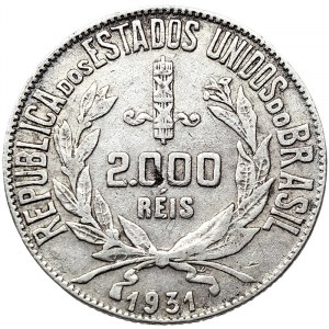 Brazil, 2000 Reis 1931