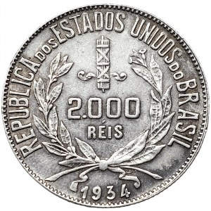 Brazil, 2000 Reis 1934