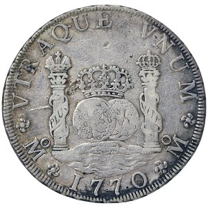 China, Chopmarked - Mexico - Charles III, 8 Reales 1770, MF Mexico City