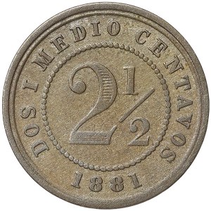 Kolumbie, 2-1/2 centavos 1881