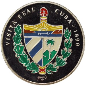 Cuba, 10 Pesos - Cuban Shield - Spanish Royal Visit (Obverse Trial) 1999
