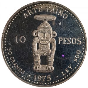 Dominican Republic, 10 Pesos 1975