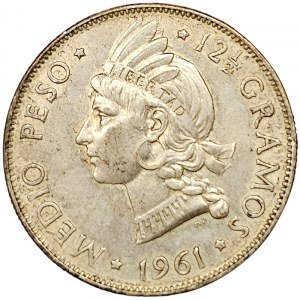 Dominikanische Republik, 1/2 Peso 1961