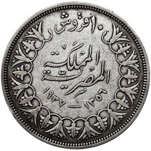 Egypt, Farouk, 10 Piastres 1937