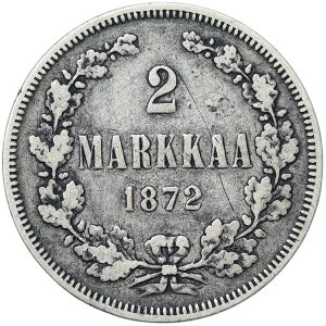 Finland, Russian Occupation, Alexander II, 2 Markka 1872, S