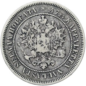 Finland, Russian Occupation, Alexander II, 2 Markka 1872, S