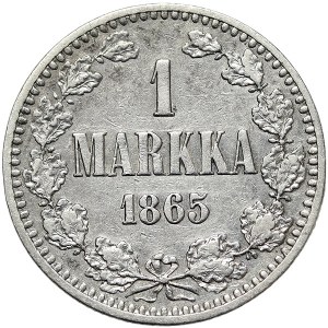 Finland, Russian Occupation, Alexander II, 1 Markka 1865, S
