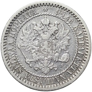 Finland, Russian Occupation, Alexander II, 1 Markka 1865, S
