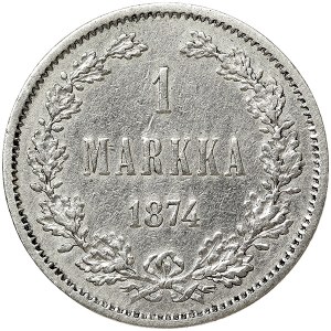 Fínsko, ruská okupácia, Alexander II, 1 Markka 1874, S