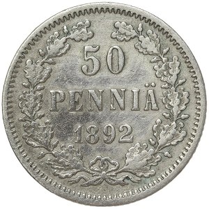 Finlandia, okupacja rosyjska, Aleksander III, 50 Pennia 1892, L
