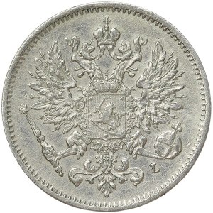 Finland, Russian Occupation, Nicholas II, 25 Pennia 1909, L