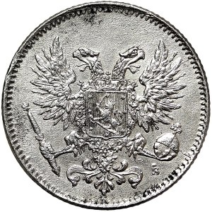 Finlandia, okupacja rosyjska, monety z wojny domowej, 50 Pennia 1917, S