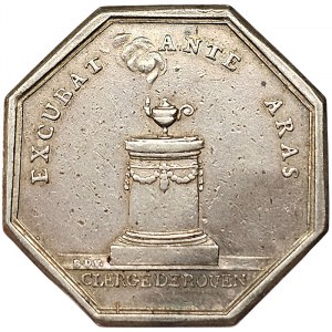 France, Louis XVI, Token Rouen Clergy and Churches - Dominique de La Rochefoucauld de Langeac n.d. (1778)