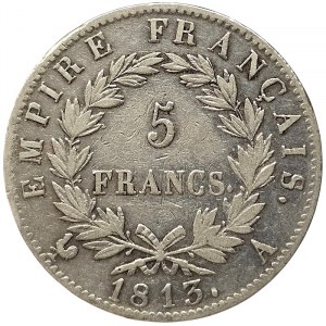 Frankreich, Napoleon I., 5 Francs 1813, A Paris