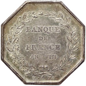 Francúzsko, Napoleon I, žetón ARGENT Francúzska banka Rok VIII 1799