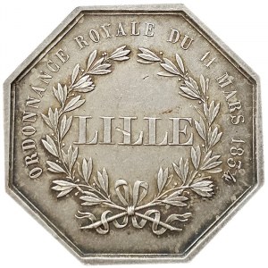 Francúzsko, Ľudovít Filip I., žetón Sporiteľne a sociálnej poisťovne v Lille 1834