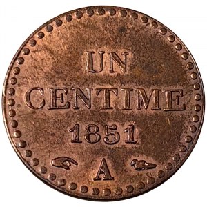 France, 1 Centime 1851, A Paris