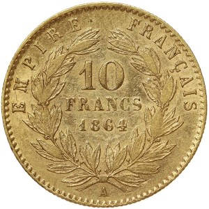 France, Napoleon III, 10 Francs 1864, A Paris