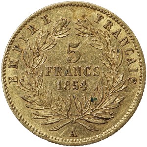 France, Napoleon III, 5 Francs 1854, A Paris