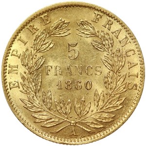 France, Napoleon III, 5 Francs 1860, A Paris