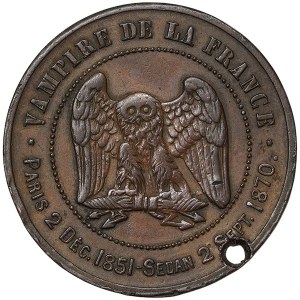 France, Napoleon III, Satirical Token Defeat of Sedan battle 1870