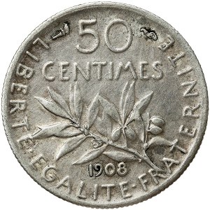 Francia, 50 centesimi 1908, Parigi