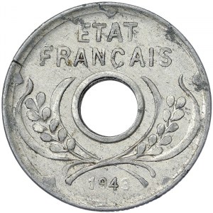 Francuskie Indochiny, 5 centów 1943 r.
