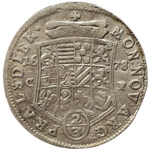 Germany, Anhalt-Zerbst, Karl Wilhelm, 2/3 Taler 1678, CP
