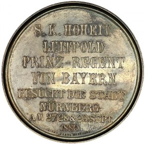 Germany, Bavaria, Luitpold Prince Regent of Bavaria, Medal for the visit to the city of Nuremberg 1886