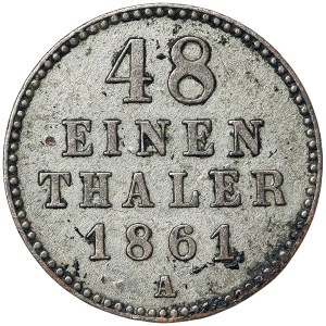 Germany, Mecklenburg-Schwerin, Friedrich Franz II, 1 Schilling / 1⁄48 Taler 1861, A Berlin
