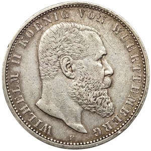 Germany, Württemberg, Wilhelm II, 5 Mark 1903, F Stuttgart