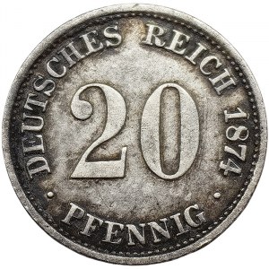 Cesarstwo Niemieckie, Wilhelm I, 20 Pfennig 1874, A Berlin