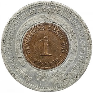 Empire allemand, Guillaume II, 1 Pfennig (jeton de chance) 1911