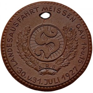 Germany, Weimar Rep., Medal Federation of cyclist workers in Saxony, Meissen 1927