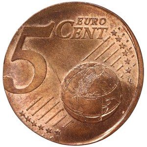 Allemagne, Rép. Fédérale, 5 Cents (frappé sur la pièce de 2 Euro cents) 2019, D Munich