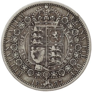 Veľká Británia, Victoria, 1/2 Crown 1887, Londýn
