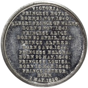Wielka Brytania, Wiktoria, medal Rodzina królewska Wiktoria, księżna królewska 1850