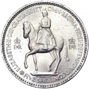 Great Britain, Elizabeth II, 5 Shillings 1953, London