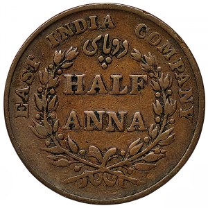 Großbritannien, Ostindien-Kompanie, Wilhelm IV., 1/2 Anna 1835