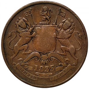 Großbritannien, Ostindien-Kompanie, Wilhelm IV., 1/2 Anna 1835